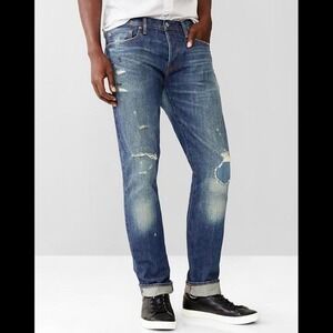 Gap Selvedge Denim Jeans Men's Size 32 x 30‎ Kaimara Japanese Distressed Grunge